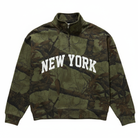 Sweat-shirt à capuche demi-zip camouflage imprimé intégral haut de gamme personnalisé pour homme – Veste streetwear graphique pour la chasse et les activités de plein air