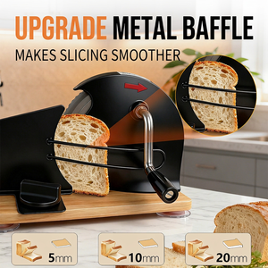 Hand Crank Manual <b>Bread</b> Slicer Machine Adjustable Thickness Wooden Base Toast Slicer for Home Bakery Use - Product Image 1