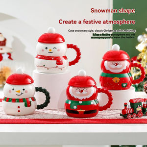 <b>Christmas</b> <b>Gift</b> Mug for Girls Cute Ceramic Couple Drinking Cup Home Breakfast Coffee Mug with Lid and Spoon - Product Image 5