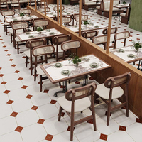 Ensemble de mobilier de restaurant OEM XZY : Banquette en bois massif, chaises de salle à manger en cuir, tables de salle à manger carrées et rectangulaires pour hôtels et centres commerciaux