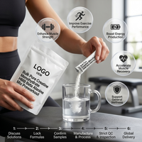 Formule de Créatine Premium HMB Électrolyte Végétalienne Sans Sucre pour Adultes, Pré-Entraînement, Développement Musculaire, en Poudre, Marque Privée, Direct Usine