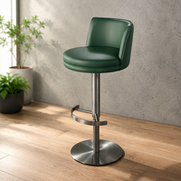 Tabouret de bar réglable en hauteur, chaise de comptoir pivotante, siège rembourré, base en acier inoxydable, chaises de bar modernes pour événements