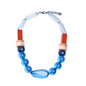 Nouveau collier de luxe en résine verte perlée, meilleur pendentif jaune scintillant, bijoux unisexes tendance de haute qualité style bohème pour femme - Product Image 2