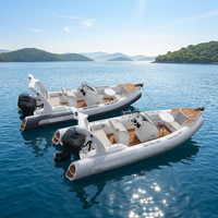 Bateau de pêche sportif électrique HAOHAI RIB580 certifié CE, en fibre de verre et Hypalon, moteur hors-bord stable, bateau rigide de 19 pieds