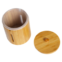 Frascos grandes de vidrio de borosilicato con tapa de madera de bambú, macetas selladas