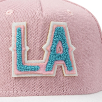 Casquette de baseball unisexe à deux tons personnalisée, 5 panneaux, respirante, imperméable, avec logo brodé en 3D, design sportif, blanc rose