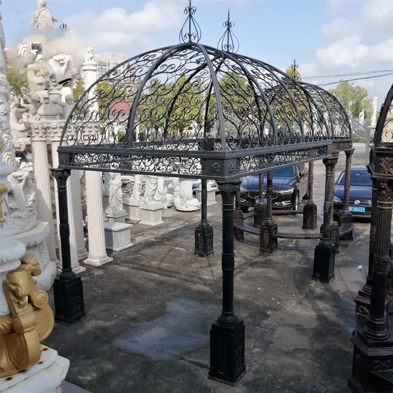 Al aire libre de jardín pabellón antiguo forjado de hierro fundido Gazebo