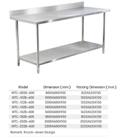 Station de travail en acier inoxydable, table de travail à 2 niveaux, établi métallique robuste pour l'agencement des équipements