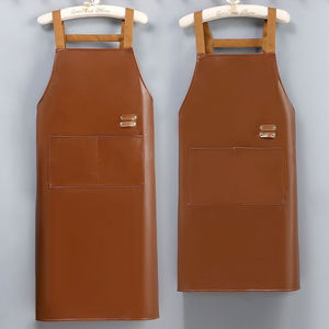 Tablier en cuir PU, imperméable et résistant à l'huile, adapté à la cuisine et à la maison, ceinture longue pour homme, tenue de travail, restauration - Product Image 4