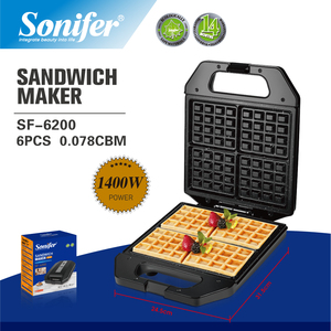 Machine <span class=keywords><strong>à</strong></span> sandwich Sonifer SF-6200 1400W avec grilles interchangeables antiadhésives, chauffe rapide, idéale pour le petit-déjeuner <span class=keywords><strong>à</strong></span> la maison, au café ou au restaurant - Product Image 4