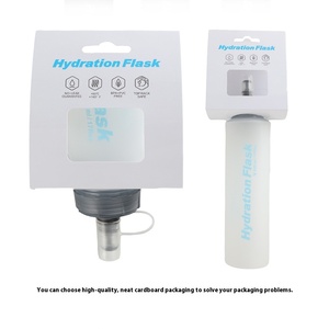 Bouteille d'eau pliable de vessie d'hydratation portable extérieure en TPU de 500ml personnalisée pour le marathon et la course de fond - Product Image 2