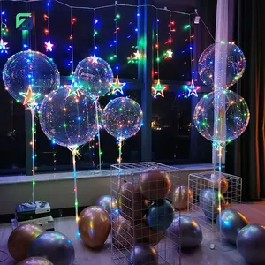 Groothandel Bobo Ballon 18/20/24/32 Inch Licht Led Ballon Met Sticker Voor Feestdecoratie En Cadeau