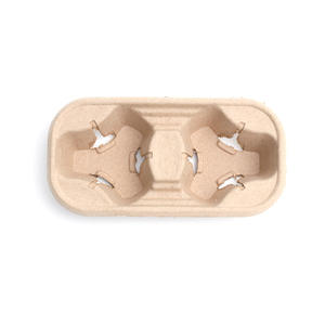 Одноразовый биоразлагаемый лоток из бумажной массы для горячих напитков, один стаканчик для кофе, вынос, Экологически чистая упаковка для напитков - Product Image 4