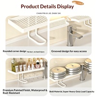 Étagère verticale métallique à un niveau pour lavabo, support de rangement sans perçage, organisateur autoportant pour meuble de salle de bain