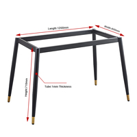 Support de table moderne en fonte carrée pour bureau et salle à manger - Base de meuble