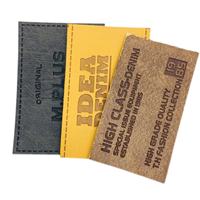 Patch en cuir PU gravé au laser avec logo de marque, étiquette en relief pour jeans et bonnets