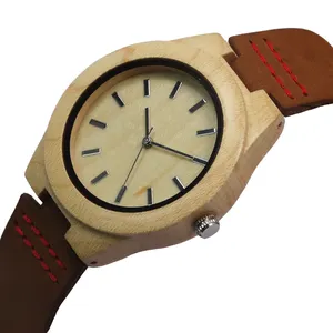纯手工木表男女优质皮革表带促销手表