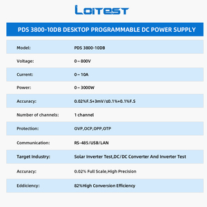 แหล่งจ่ายไฟแบบตั้งโปรแกรมได้ 0-800V 10A ปรับแรงดันได้สูง สำหรับการทดสอบพลังงานแสงอาทิตย์ - Product Image 2