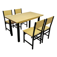 Ensemble de table à manger moderne YUKAI 5 pièces avec structure en tube métallique pour 4 chaises, mobilier d'hôtel et de maison, utilisation en salle à manger DS-511