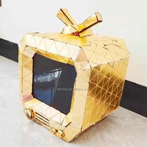 Funtoys quantité minimale de commande 1 PCS Golden Sliver Headwear TV Réfléchissant Miroir Masque Télévision Party Cosplay Masque <span class=keywords><strong>Casque</strong></span> <span class=keywords><strong>pour</strong></span> Discothèque - Product Image 1