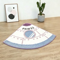 Tapis personnalisé en forme de fusée, tufté à la machine, doux et moelleux, tapis spatial antidérapant pour chambre d'enfant garçon, décoration spatiale