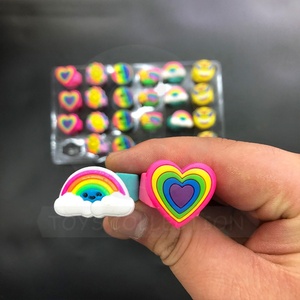 Wholesale Custom 1 Inch 32mm Rainbow PVC TPR Plastic <b>Ring</b> Small <b>Cartoon</b> Kids' Finger Toy Classic Toy - Product Image 2