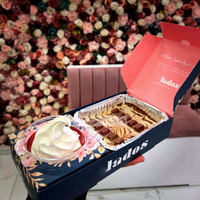 Boîte de papier beignet de pâtisserie d'emballage de gaufre et de crème glacée de crêpe directe d'usine avec le gaufrage pour des diviseurs d'emballage de biscuit de boulangerie