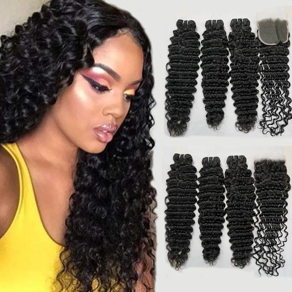 2021 Trend Affordable Price On Human Hair Blend With Closure Bundles And Closure Pack Synthetic Weft Bundle With Closure Blond