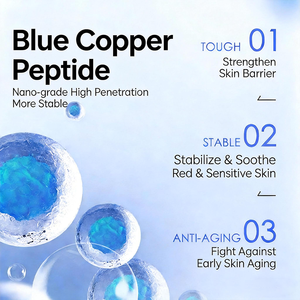 Suero de Péptidos de Cobre Azul al por Mayor, GHK-Cu, Algas Marinas, Vitamina C, <span class=keywords><strong>Aloe</strong></span> <span class=keywords><strong>Vera</strong></span>, Suero Corporal Antiarrugas e Hidratante para el Cuidado de la Piel - Product Image 3