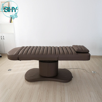 Table de massage électrique professionnelle 3 moteurs pour salon de beauté, lit de soin esthétique incurvé pour extensions de cils et soins du visage
