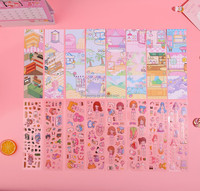 Lot de Stickers Washi Portables de Poche pour Habillage de Personnages, Kit de Stickers Scéniques DIY, Cadeau Mignon pour Filles et Enfants
