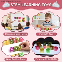 Blocs d'alphabet magnétiques 40 pièces avec boîte, jouet éducatif STEM pour enfants, blocs de construction, lettres d'orthographe, nombres à compter