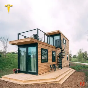 40 Ft Phẳng Gói Vận Chuyển Container Hai Phòng Ngủ Prefab Container Nhà