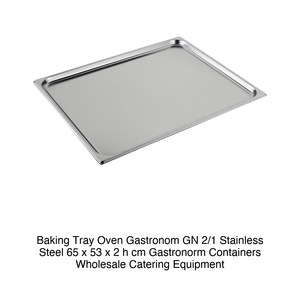 ถาดอบสแตนเลส GN 2/1 ขนาด 65 × 53 × 2 ซม., น้ำหนัก 2550 กรัม - Product Image 2