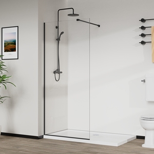 <span class=keywords><strong>Mampara</strong></span> de <span class=keywords><strong>Ducha</strong></span> Moderna de Alta Calidad, Impermeable, de Vidrio Templado de 8/10 mm, Fácil de Acceder, con Barra de Soporte <span class=keywords><strong>Fija</strong></span> - Product Image 2