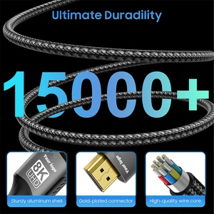 Câble 8K HDTV 2.1 <span class=keywords><strong>4K</strong></span> 120Hz UHD tressé Nylon HDTV 2.1 2.0 Cordon pour <span class=keywords><strong>Sony</strong></span> TV Xbox Moniteur de jeu - Product Image 4