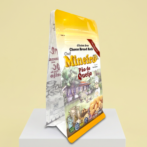 Bolsa con Cierre de Fondo Plano y Acabado Brillante Personalizada para Empacar Granos de Café y Pan, con Ventana Transparente - Product Image 1