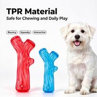 Jouet à mâcher pour chien en forme de branche d'arbre en TPR, transparent, résistant aux morsures, bâton de nettoyage des dents, jouet durable pour animaux domestiques