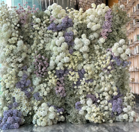Dinding Bunga Buatan Dekorasi Latar Belakang Pernikahan Properti Tanaman Hydrangea Mawar Bunga Indoor