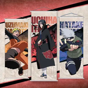 Toptan japon asılı kaydırma boyama Anime Uchiha Itachi Kakashi Poster boyama duvar kaydırma