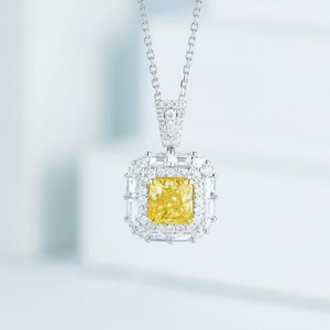 IGI Certified Lab Grown Diamond Round Brilliant Cut <b>Necklace</b> 18K Solid Gold DEF VVS Pendant Luxury Wedding Jewelry for Women - Product Image 2