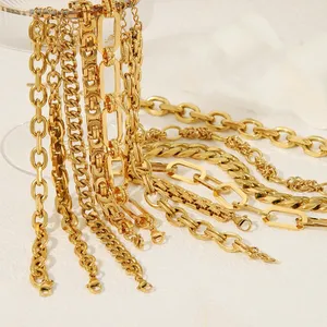 HP Multi-style Thick Chain Bracelet Hip Hop 24 K Real Gold Bracelet Stainless Steel Jewelry Custom Gold Plated Bracelet