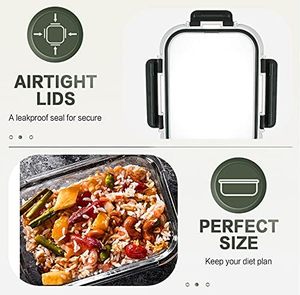 10 gói 30 oz Glass bữa ăn Prep container thủy tinh thực phẩm lưu trữ container với nắp kín kính ăn Trưa Bento hộp - Product Image 2