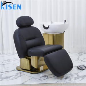 Kisen salon plus récent lavage des cheveux chaise de massage shampooing lit shampooing chaise avec bain de pieds baignoire spa pour salon - Product Image 2