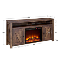Meuble de salon moderne en bois blanc avec cheminée LED, support pour téléviseur plasma de 75 pouces, console, table