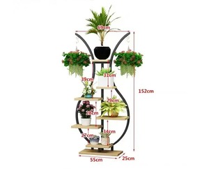 Supports à plantes en bois multi-niveaux <span class=keywords><strong>pour</strong></span> plantes <span class=keywords><strong>d</strong></span>'intérieur et <span class=keywords><strong>d</strong></span>'extérieur, étagère <span class=keywords><strong>pour</strong></span> pots de fleurs avec support <span class=keywords><strong>pour</strong></span> la maison et le jardin - Product Image 6