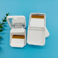 Boîte de fond de teint vide avec pinceau, étui compact portable, contenant de poudre de maquillage rechargeable, emballage de beauté de voyage, vente en gros