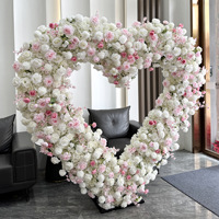 Party Hochzeit Valentinstag Weiße Herzförmige Seidenrosen Künstliche Blumen 2-Meter Rosa Bouquet Handgefertigt Hochrealistisch Modern