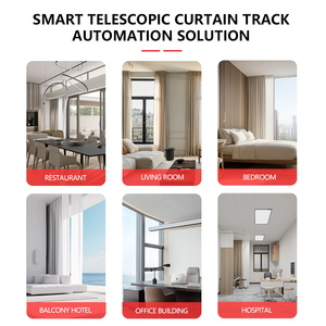 Système de <span class=keywords><strong>rail</strong></span> et de tringle à rideaux électriques motorisés intelligents, modernes, avec contrôle vocal Wi-Fi automatisé, pour la décoration de chambre - Product Image 3