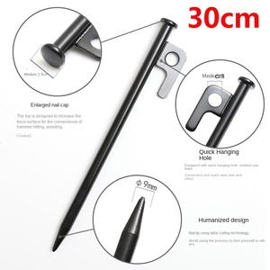 Outdoor Tent Nail Tent Pegs Heavy Duty Steel Tent <b>Stakes</b> <b>for</b> Camping Canopy Awning Tent Camping <b>Ground</b> Na - Product Image 2